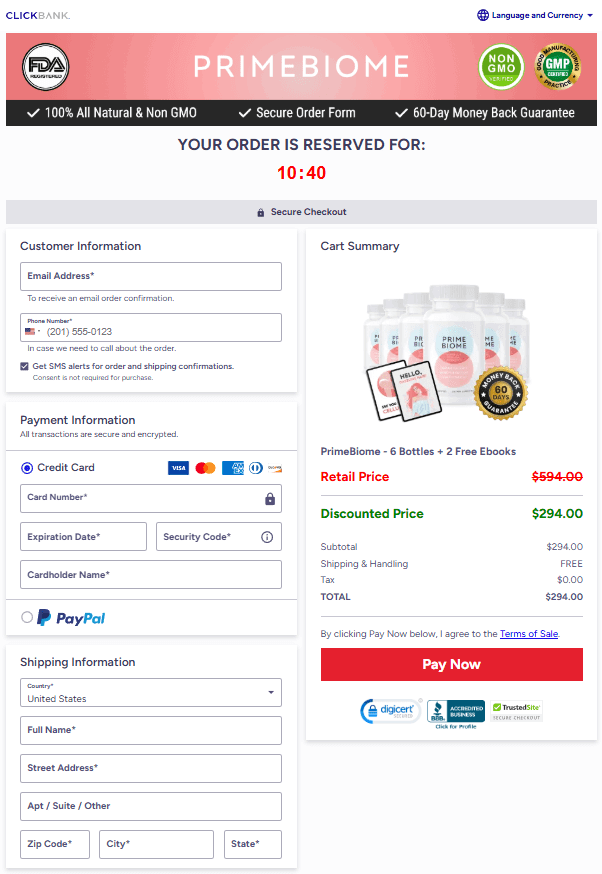Ikaria Lean Belly Juice primebiome-secure-checkout-page